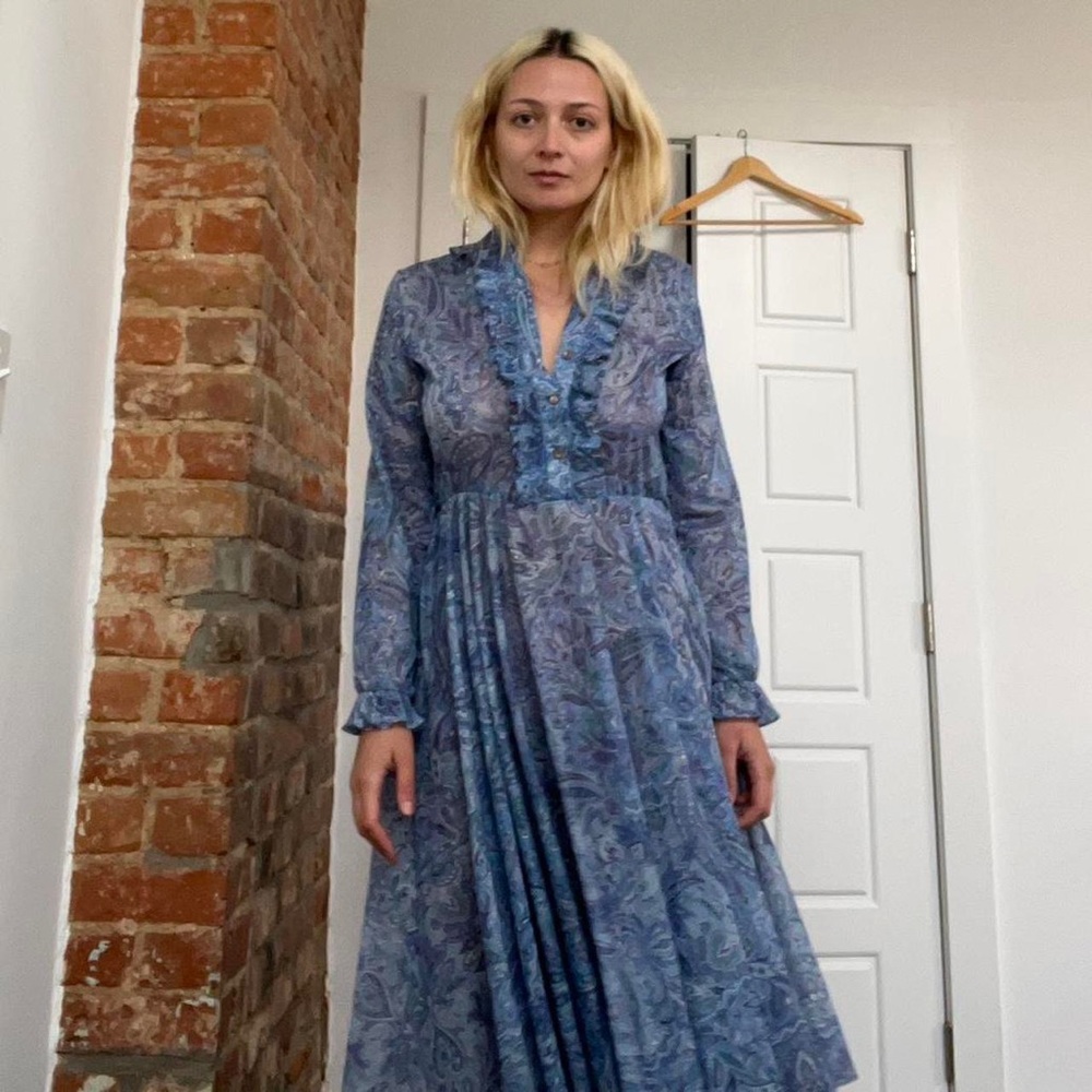 vintage 60s / 70s sheer paisley dress